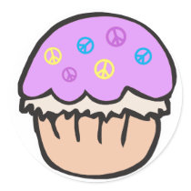 Purple Peace Cupcake stickers by cupcakewear Purple Peace Cupcake stickers
