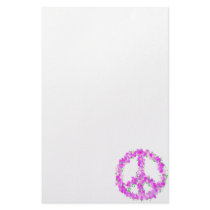 purple peace Flowers Customized Stationery