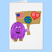 Purple Peace Love Earth America cards