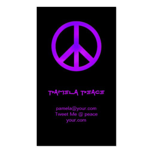 Purple Peace Profile Card Business Card Templates (front side)