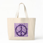 Purple Peace Sign Bubbles Canvas Bag Purple Peace Sign Bubbles Canvas Bag