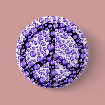 Purple Peace Sign Bubbles buttons