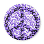 Purple Peace Sign Bubbles Refrigerator Magnet Purple Peace Sign Bubbles Refrigerator Magnet