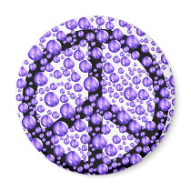 Purple Peace Sign Bubbles magnets
