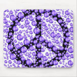 Purple Peace Sign Bubbles Mouse Pads Purple Peace Sign Bubbles Mouse Pads