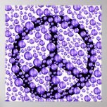 Purple Peace Sign Bubbles Print Purple Peace Sign Bubbles Print