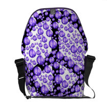 Purple Peace Sign Bubbles rickshaw messenger bags