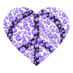 Purple Peace Sign Bubbles Heart Stickers Purple Peace Sign Bubbles Heart Stickers