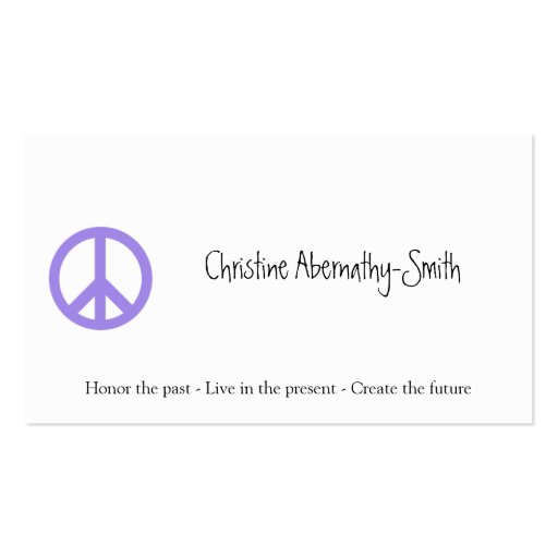 Purple Peace Symbol Business Card (front side)