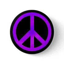Purple Peace Symbol Button