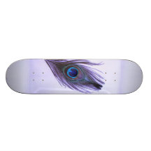 Purple Peacock Feather Skateboard
