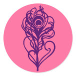 Purple Peacock Feather Stickers
