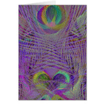 Purple Peacock Feathers Cards