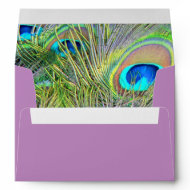 Purple Peacock Feathers Envelopes envelope