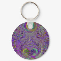 Purple Peacock Feathers keychains by Azodnem Purple Peacock Feathers keychains