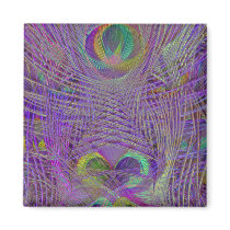 Purple Peacock Feathers Magnets by Azodnem Purple Peacock Feathers Magnets