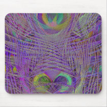 Purple Peacock Feathers Mousepad
