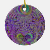 Purple Peacock Feathers Ornaments