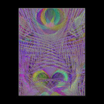 Purple Peacock Feathers Postcards postcards