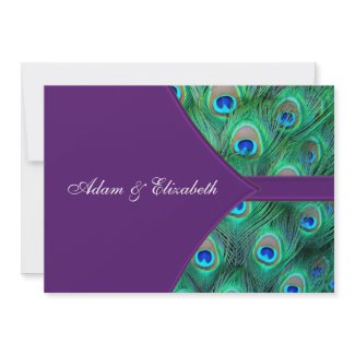 Purple Peacock Wedding Invitation invitation