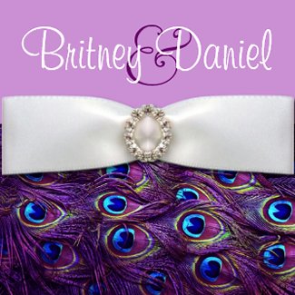 Purple Peacock Wedding Invitations invitation
