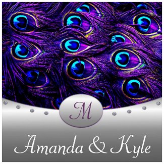 Purple Peacock Wedding Invitations invitation