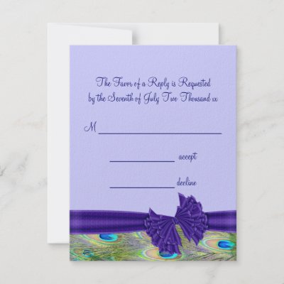 Purple Peacock Wedding Invitations