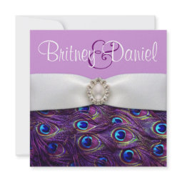 Purple Peacock Wedding Invitations invitation