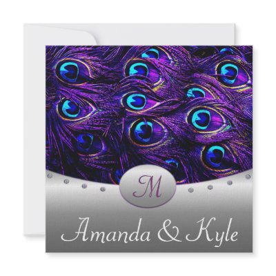 Purple Peacock Wedding Invitations invitation