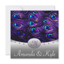 Purple Peacock Wedding Invitations