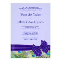 Purple Peacock Wedding Invitations