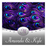 Purple Peacock Wedding Invitations