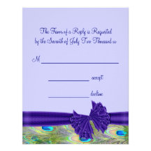 Purple Peacock Wedding Invitations