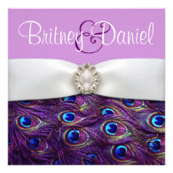 Purple Peacock Wedding Invitations