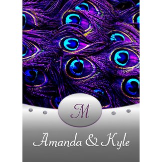 Purple Peacock Wedding Invitations 4.5