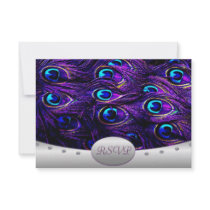 Purple Peacock Wedding RSVP Wedding Cards Personalized Announcements