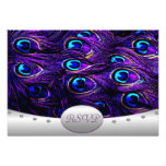 Purple Peacock Wedding RSVP Wedding Cards Personalized Announcements