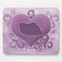 Purple Pekingese Valentine Mousepad