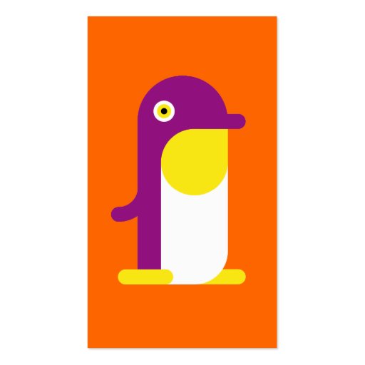 Purple Penguin Business Card Template (front side)