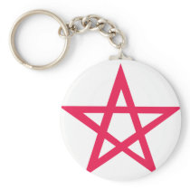 purple pentacle pentagram key chains
