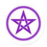 Purple Pentacle Pentagram Stickers