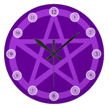 Purple Pentacle Wall Clock
