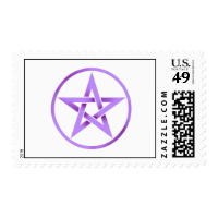 Purple Pentagram Pentacle Postage