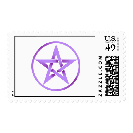 Purple Pentagram Pentacle Postage