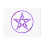 Purple Pentagram Pentacle Post Card