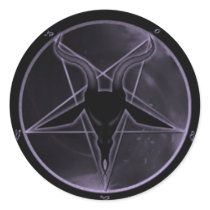 Purple Pentagram Round Sticker