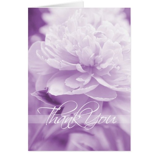 Purple Peony Thank You Card