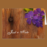 Purple Periwinkle and Barn Wood Just a Note Card cards
