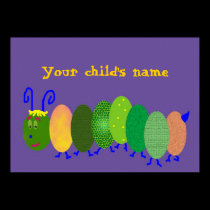 Purple Personalized Caterpillar Poster posters by MarciaCox Purple Personalized Caterpillar Poster posters