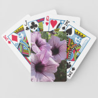 Purple Petunia Bicycle Playing Cards